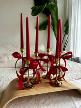 Load image into Gallery viewer, Vintage Gold Holders & Satin Bow