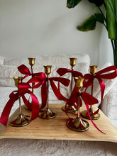 Load image into Gallery viewer, Vintage Gold Holders & Satin Bow