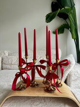 Load image into Gallery viewer, Vintage Gold Holders & Satin Bow