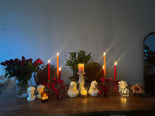 Load image into Gallery viewer, Vintage Gold Holders & Satin Bow