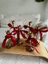 Load image into Gallery viewer, Vintage Gold Holders & Satin Bow