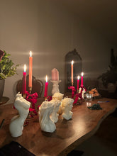 Load image into Gallery viewer, Vintage Gold Holders &amp; Satin Bow
