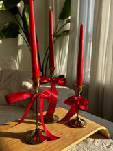 Load image into Gallery viewer, Vintage Gold Holders &amp; Satin Bow
