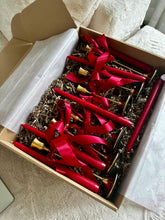 Load image into Gallery viewer, Vintage Gold Holders &amp; Satin Bow
