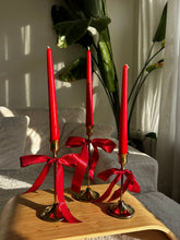 Load image into Gallery viewer, Vintage Gold Holders &amp; Satin Bow
