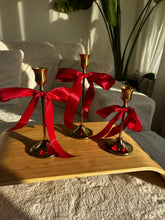 Load image into Gallery viewer, Vintage Gold Holders &amp; Satin Bow
